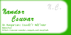 nandor csuvar business card